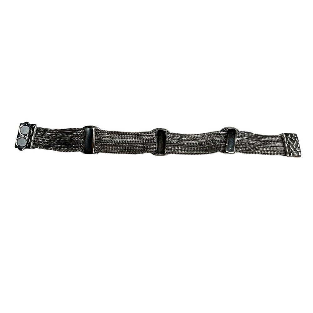 Vintage Silver & Black Stone  Bracelet - Picture 3 of 8